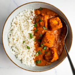 Paneer tikka masala rice bowl